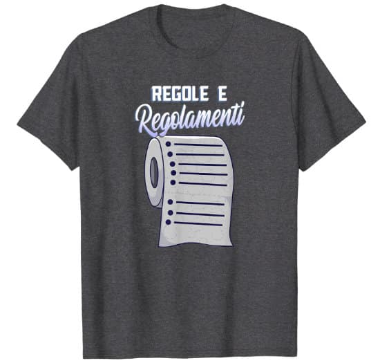 Heather Grey t-shirt featuring a fun text against rules and regulations