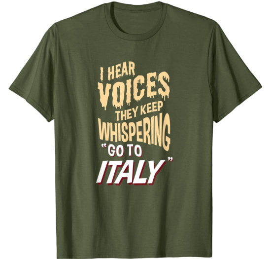 Funny man olive t-shirt for holiday in Italy