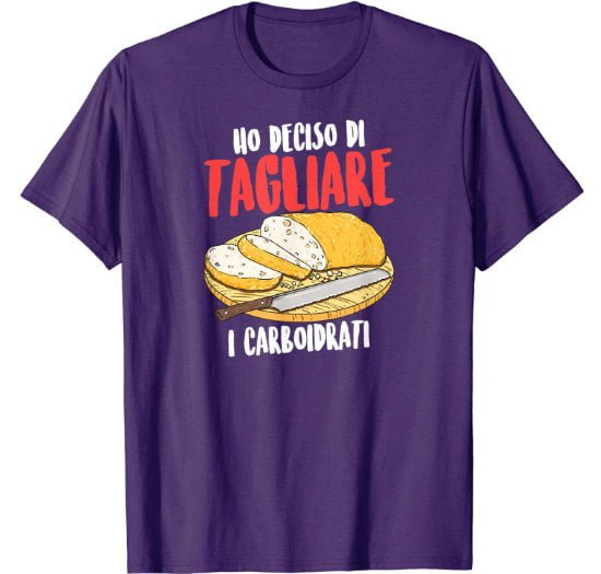 Man purple t-shirt for bread and pasta lover